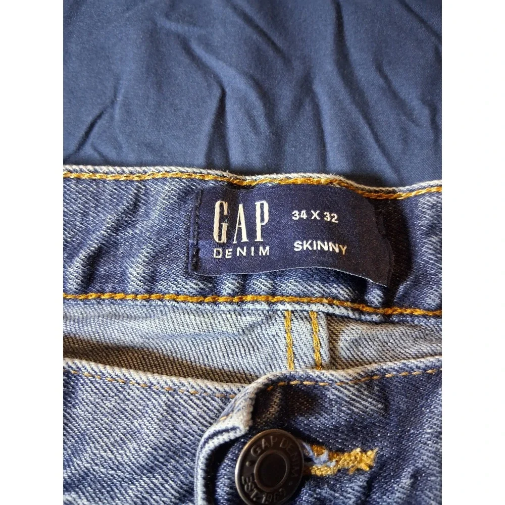 GAP Light‎ Wash Skinny Jeans 34x32 Distressed Grunge Skater
